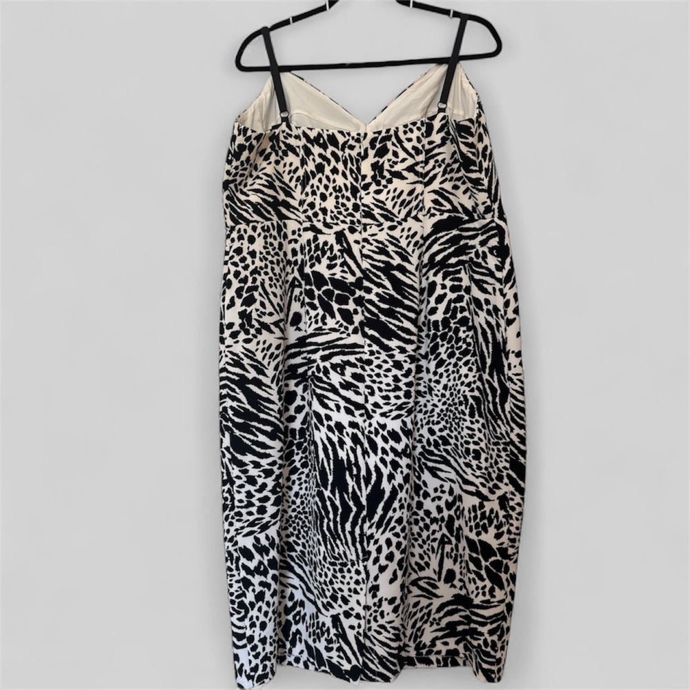 Sergio Hudson Elegant Black and White Print Midi Dress size XL - Picture 3 of 7